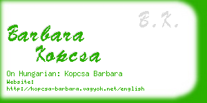 barbara kopcsa business card